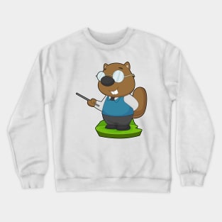 Beaver Teacher Glasses Crewneck Sweatshirt